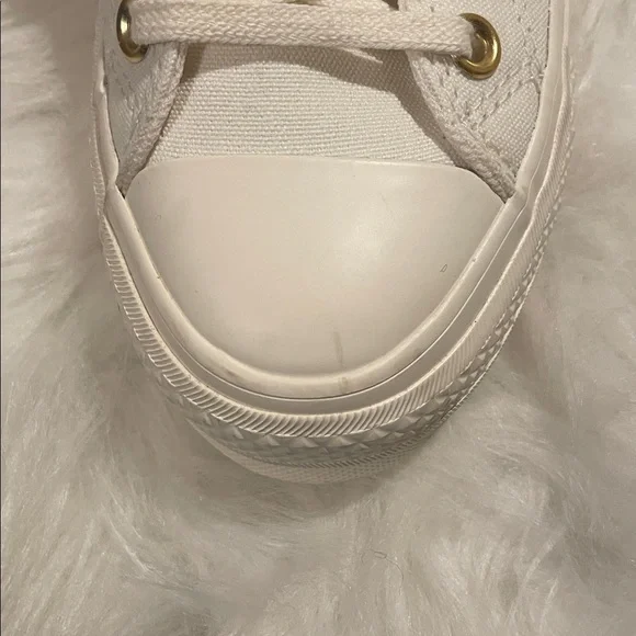 Converse All Star Cream Sneakers with Golden Chain - Picture 6 of 7